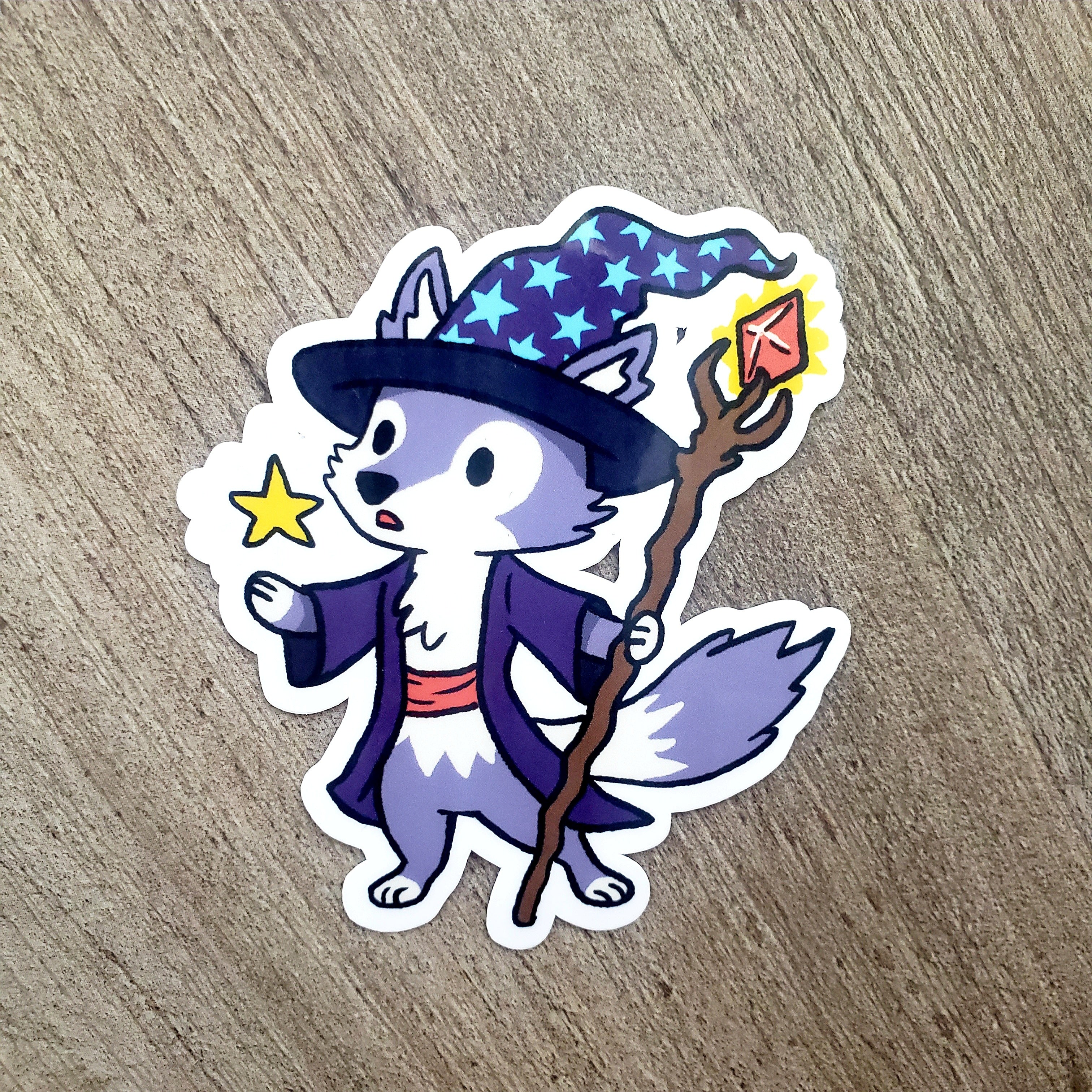 Wolf Wizard- Animal Adventurer Vinyl Sticker – Garden of Dragons