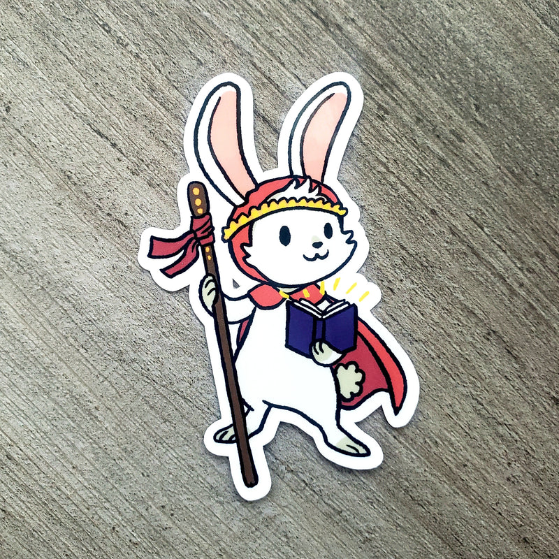 Bunny Cleric- Animal Adventurer Vinyl Sticker