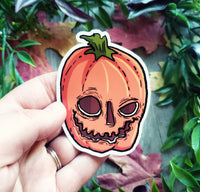 Old-fashioned Glaring Pumpkin Vinyl Sticker