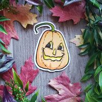 Old-fashioned Charming Pumpkin Vinyl Sticker