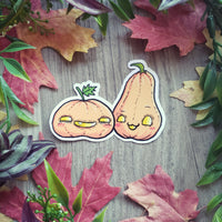 Old-fashioned Cheeky Pumpkins Vinyl Sticker