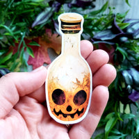 Vintage Halloween Pumpkin Jar Vinyl Sticker