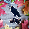 Vintage Halloween Pumpkin and Crow Vinyl Sticker