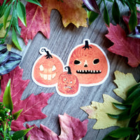 Vintage Halloween Pumpkin Trio Vinyl Sticker