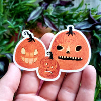 Vintage Halloween Pumpkin Trio Vinyl Sticker