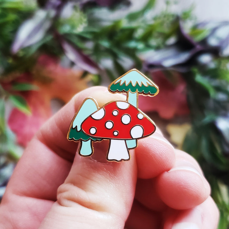 Mushroom Trio Hard Enamel Pin